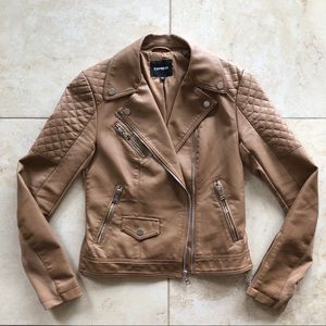 Express Faux Leather Quilted Moto Jacket